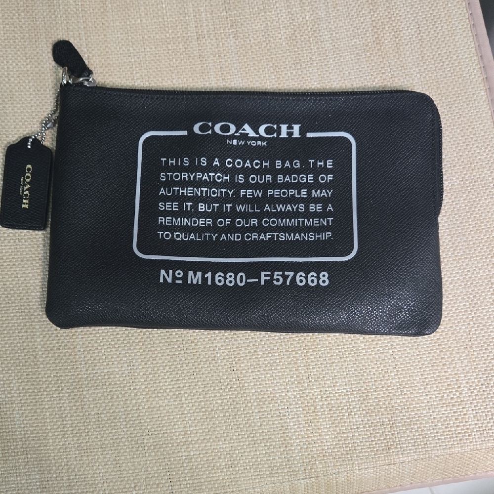 Coach Black Leather Wallet Minimalist Design